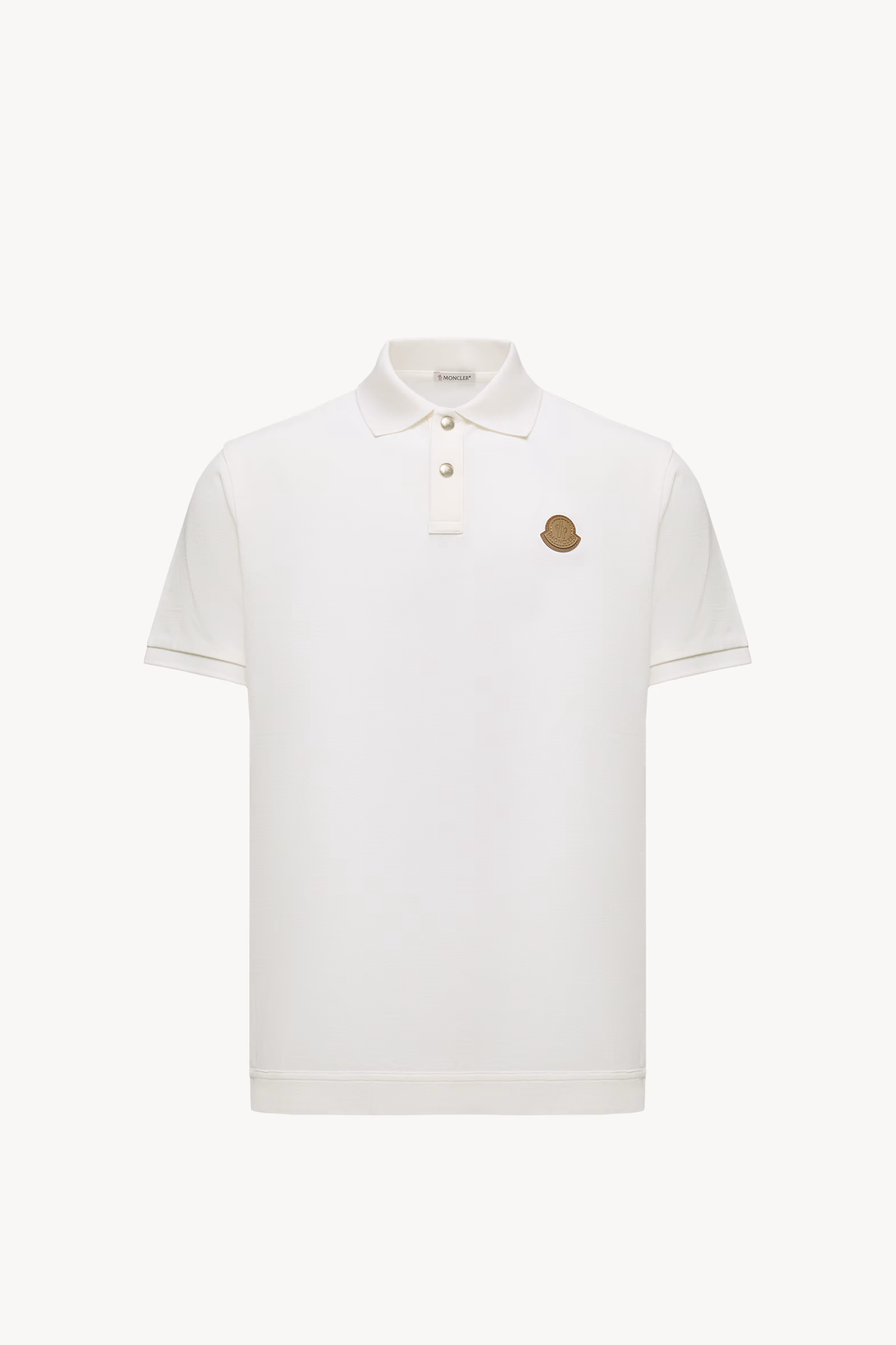 Polo de piqué de algodón con parche con logotipo Hombre Blanco Moncler 2